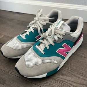 New Balance 997h white, teal, pink